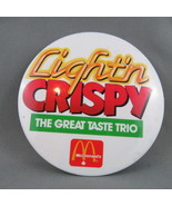 1980s Mc Donald&#39;s Staff Pin - - Light&#39;n Cripsy - The Great Taste Trio !!  - $20.37 CAD
