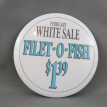 1980s Mc Donald's Staff Pin - - February Sale - Filet-O-Fish - Only 1.39  !!!  - $12.00