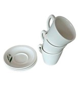GREEN FIELD by Homer Laughlin ~ Three (3) Cups &amp; Saucers ~ Restaurant Wa... - $65.45