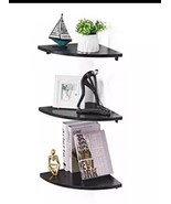Corner Floating Shelves Black Set of 3 Wall Mounted Corner Display Shelf... - €12,79 EUR