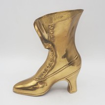 Brass Victorian Boot Ladies Long Match Holder Vase - $21.77