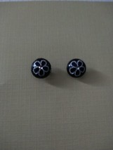 Black Stud Fashion  Etch Earrings - $4.95