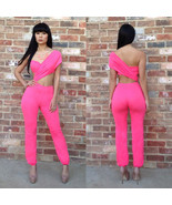 One Shoulder Pink Sexy Jumpsuit - $189.99