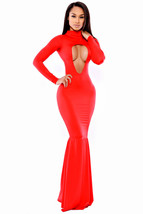 Mermaid Cut out Evening Party Prom Red Maxi Dress - $79.99