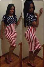 USA Flag Printed Bodycon Dress - $79.99