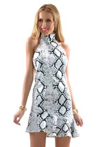 White High-necked Sleeveless Dresses - $79.99