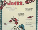 Crabby Jacks Menu Deerfield Beach &amp; Margate Florida San Antonio Texas 2003 - £17.25 GBP
