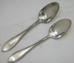 antique EXTRA COIN SILVER PLATE LEOTA FLATWARE 2 SPOONS one engraved M.W... - £14.96 GBP