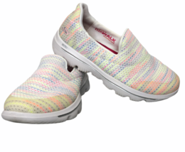 Skechers Go Walk Slip On Womens 5 Multicolored Dots Casual Shoes SN 15758 - £22.75 GBP