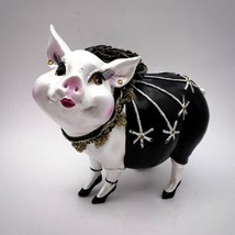 Souvenir Decorative Figure Statue Toy Black Pig Table Piggy Bank Resin - £20.31 GBP