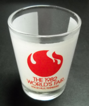 Knoxville Tennessee Shot Glass Souvenir 1982 Worlds Fair Frosted Wrap with Red - £5.49 GBP