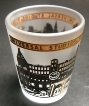 Universal Studios Florida Shot Glass Frosted Glass with Golds and Black - £5.48 GBP