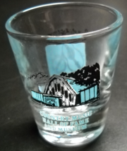 Nashville Country Music Hall Of Fame Shot Glass Clear Glass with Blues &amp; Black - £5.50 GBP