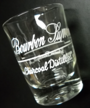 Bourbon Supreme Double Shot Glass American Distilling Hazel Atlas White on Clear - £8.82 GBP