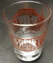 Hershey&#39;s Chocolate World Shot Glass Hershey PA Chocolate Brown on Clear Glass - £5.49 GBP