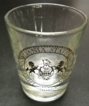 Pennsylvania State University Shot Glass Gold Print School Emblem on Clear Glass - £5.53 GBP