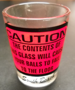 South Beach Shot Glass Caution Contents Will Cause Your Black Red on Cle... - £5.55 GBP