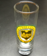 College Of William and Mary 1693 Tall Shot Glass Gold and Black on Clear Glass - £6.25 GBP