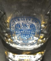 University of Toledo Shot Glass Double Size Blue Print on Clear Glass Libbey - £6.28 GBP