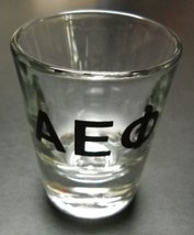 Alpha Epsilon Phi Shot Glass Black Print on Clear Glass - £5.47 GBP