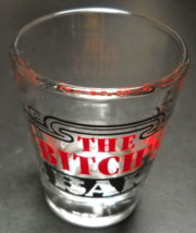 The Bitch&#39;s Bar Shot Glass Red and Black Illustration and Print on Clear... - $6.99
