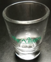 The Villages Florida Shot Glass Green Print on Clear Glass Libbey - £5.58 GBP