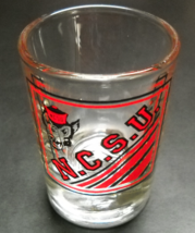 North Carolina State University NCSU Double Shot Glass Wolfpack Red on C... - £6.28 GBP