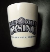 Blue Chip Casino Shot Glass Michigan City Indiana Porcelain with Colorful Boat - £5.47 GBP