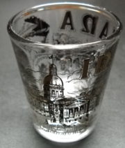 Indiana Shot Glass Clear Glass with State Landmarks in Golds and Black - £5.60 GBP