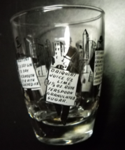 Old Time Drink Recipes Shot Glass with Ingredients Formal Wear Wearing Sandwich - £9.50 GBP