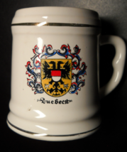 Quebeck Canada Shot Glass Ceramic Mug Style Quebec Coat of Arms on White - £6.24 GBP
