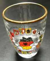 Germany Shot Glass Bundes Republik Deutschland State Map and Cities Clear Glass - £6.42 GBP