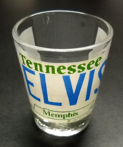 Elvis Memphis Tennessee License Plate Shot Glass White Plate 1987 Green Blue - £5.58 GBP