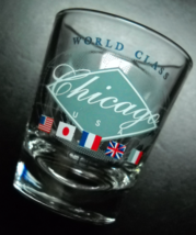 Chicago USA Shot Glass World Class City Small Global Flag Motif on Clear Glass - £5.67 GBP