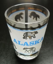 Alaska Shot Glass Frosted Wrap Around with Blue Accents and Whole Lot of Bears - £5.58 GBP