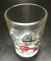 Nova Scotia Shot Glass Lighthouse Bagpipe Lobster Clipper Ship On Clear Glass - £5.50 GBP
