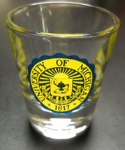 University Of Michigan Shot Glass Clear Glass with University Logo of Maize Blue - £5.61 GBP