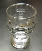 Saint Brendan&#39;s Shot Glass Bubble Top Irish Cream Liqueur Gold Print on ... - $6.99