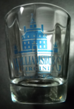 Williamsburg Virginia Shot Glass Governor&#39;s Palace in Pale Blue on Clear Glass - £5.49 GBP