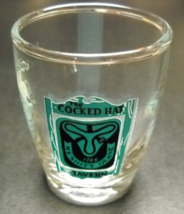 The Cocked Hat Tavern Shot Glass Light Blue Old Time Tavern Sign on Clear Glass - £5.53 GBP