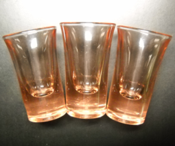 Flared Shot Glass Lot of Three Golden Amber Brown Color Flaired Style Heavy Base - £9.38 GBP