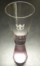 Royal Caribbean Shot Glass Tall Soft Pink Chiseled Pedestal Glass with A... - $7.99