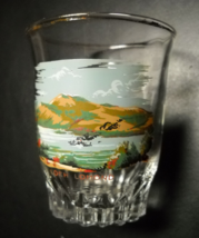 Loch Lomond Shot Glass Scottish Lake Bonnie Banks o&#39; Loch Lomond Hand Painted - £6.33 GBP