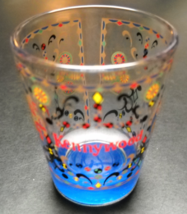 Kennywood Shot Glass Multiple Carousal Horses Red Blue Golds with Dark B... - $6.99