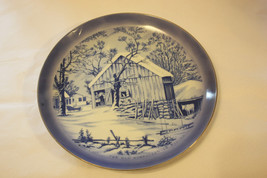 Currier &amp; Ives Blue &amp; White Collector Plate - The Old Homestead in Winter - $9.99