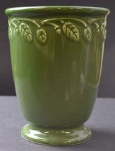 Longaberger Pottery Vase Garden Set Pattern 5.125&quot; Tall Collectible Green Flower - £11.59 GBP