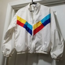 Vintage RHM Dock Wear Light-Weight Color Block Rainbow Beach Jacket Wome... - $47.98