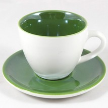 Starbucks Coffee 2005 Cup and Saucer White Green 3 oz - $19.79