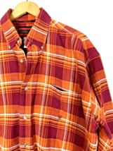 Wrangler 20X Twenty X Vtg Check Plaid Rugged Western Shirt Large Orange Mens - £36.51 GBP