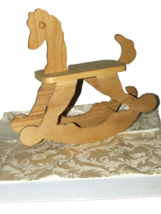 unfinished wood ROCKING HORSE w/platform for doll 13.5x5x12.5&quot; (sew rm) - $10.89